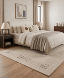 Beige Hand Loomed Wool Area Rug - Contemporary Border Design by The Rug Decor