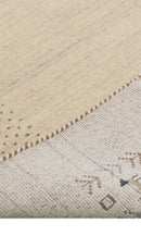 Beige Hand Loomed Wool Area Rug - Contemporary Border Design by The Rug Decor