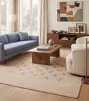 Beige Hand Loomed Wool Area Rug - Contemporary Tribal Design by The Rug Decor