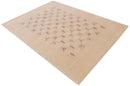 Beige Hand Loomed Wool Area Rug - Contemporary Tribal Design by The Rug Decor