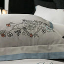 GobekUsa Cotton Flowers Horse Embroidery Luxury Bedding Set - Duvet Cover, Bed Sheet, Pillowcases
