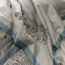 GobekUsa Cotton Flowers Horse Embroidery Luxury Bedding Set - Duvet Cover, Bed Sheet, Pillowcases