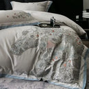 GobekUsa Cotton Flowers Horse Embroidery Luxury Bedding Set - Duvet Cover, Bed Sheet, Pillowcases