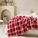 GobekUsa Fluffy Stripe Plaid Blanket: Cozy Microfiber Home Decoration