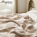 GobekUsa Fluffy Stripe Plaid Blanket: Cozy Microfiber Home Decoration