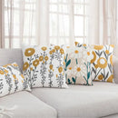 Beige daisy floral geometric pillow cover living room decor by Decorbites