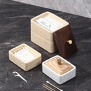 GobekUsa Double Decker Natural Stone Jewelry Organizer - 2 in 1 Floss Box & Bathroom Storage