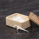 GobekUsa Double Decker Natural Stone Jewelry Organizer - 2 in 1 Floss Box & Bathroom Storage