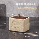 GobekUsa Double Decker Natural Stone Jewelry Organizer - 2 in 1 Floss Box & Bathroom Storage