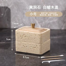 GobekUsa Double Decker Natural Stone Jewelry Organizer - 2 in 1 Floss Box & Bathroom Storage