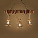 GobekUsa Beige Diamond Cage Island Pendant with 3 Lights - Perfect for Restaurant and Lodge