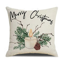 Beige embroidered cartoon birds christmas pillowcase living room decor by Decorbites