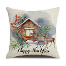 Beige embroidered cartoon birds christmas pillowcase living room decor by Decorbites