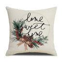 Beige embroidered cartoon birds christmas pillowcase living room decor by Decorbites