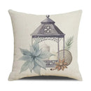 Beige embroidered cartoon birds christmas pillowcase living room decor by Decorbites