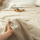 GobekUsa Cotton & Linen Bed Sheet Set: Luxury, Skin-Friendly, All Seasons, Queen & King Sizes