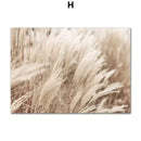 Beige flower grass bird canvas print living room wall art