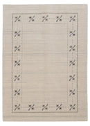 Beige Gabbeh Hand Loomed Wool Area Rug - Authentic Traditional Border Design by The Rug Decor