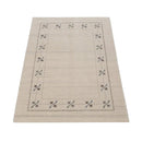 Beige Gabbeh Hand Loomed Wool Area Rug - Authentic Traditional Border Design by The Rug Decor