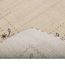 Beige Gabbeh Border Design Hand Loomed Wool Area Rug