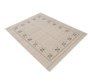 Beige Gabbeh Hand Loomed Wool Area Rug - Authentic Traditional Border Design by The Rug Decor