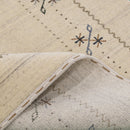 Beige Gabbeh Border Design Hand Loomed Wool Area Rug
