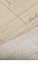 Beige Gabbeh Hand Loomed Wool Area Rug - Minimalist Boho Home Accent Decor Style by The Rug Decor