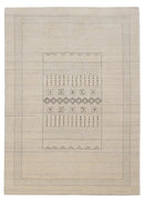 Beige Gabbeh Hand Loomed Wool Area Rug - Minimalist Boho Home Accent Decor Style by The Rug Decor