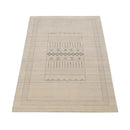 Beige Gabbeh Hand Loomed Wool Area Rug - Minimalist Boho Home Accent Decor Style by The Rug Decor