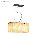 GobekUsa Beige Glass Island Pendant Light with Modernist Style, 4 Heads - Dining Room Lighting