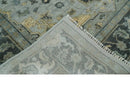 Hand Knotted Wool Area Rug Beige Gray Charcoal Heriz Serapi Antique Traditional by The Rug Decor