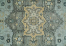 Custom made Beige, Gray and Charcoal Hand Knotted Antique look Traditional Heriz Serapi Wool Rug
