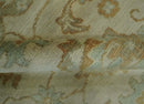 Beige, Gray and Olive Antique Floral Hand knotted Traditional Oushak 8x10 wool Area rug