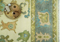 Beige, Gray and Olive Hand Knotted 8x10 Traditional Oushak wool area rug