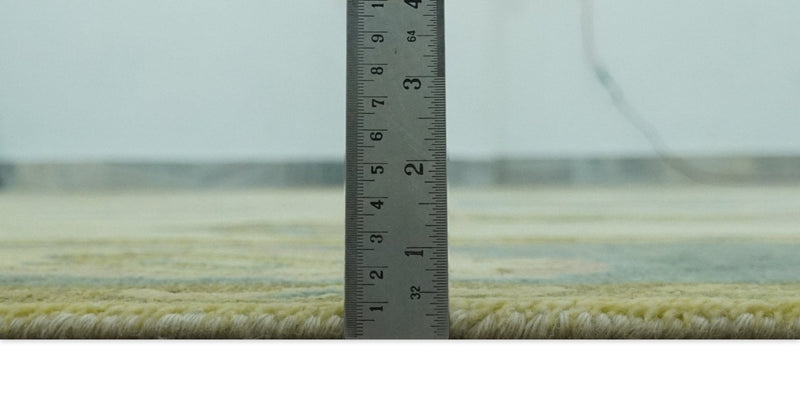 Beige, Gray and Olive Hand Knotted 8x10 Traditional Oushak wool area rug