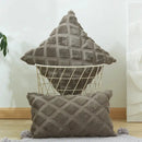 Beige & gray geometric diamond pattern cushion cover living room by Decorbites