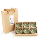 Beige ice cracking ceramic tea cups with gift bags dining room set by Decorbites