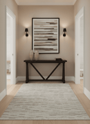 Beige, Ivory and Charcoal Modern Stripes Design 5x8 Dari Pet yard Area Rug