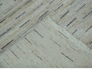 Beige, Ivory and Charcoal Modern Stripes Design 5x8 Dari Pet yard Area Rug