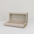 GobekUsa Beige Leather Metal-edged Jewelry Box & Storage Container