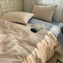 GobekUsa Ice Silky Solid Bedding Set - Cooling Satin Smooth Quilt Cover Set