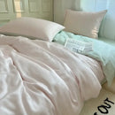 GobekUsa Ice Silky Solid Bedding Set - Cooling Satin Smooth Quilt Cover Set