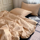 GobekUsa Ice Silky Solid Bedding Set - Cooling Satin Smooth Quilt Cover Set