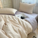 GobekUsa Ice Silky Solid Bedding Set - Cooling Satin Smooth Quilt Cover Set