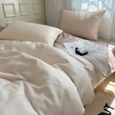 GobekUsa Ice Silky Solid Bedding Set - Cooling Satin Smooth Quilt Cover Set