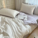 GobekUsa Ice Silky Solid Bedding Set - Cooling Satin Smooth Quilt Cover Set