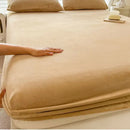 GobekUsa Cozy Milk Velvet Fitted Sheet for Autumn & Winter Mattress Topper