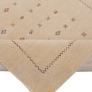Beige Hand Loomed Wool Area Rug Modern Tribal Design by The Rug Decor