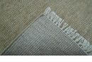 Beige Modern Solid Design Hand Knotted Wool Area Rug