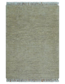 Beige Modern Solid Design Hand Knotted Wool Area Rug